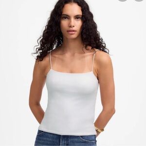 NEW MADEWELL Squareneck Tank Top Ribbed Spaghetti Straps Cropped size‎ Large